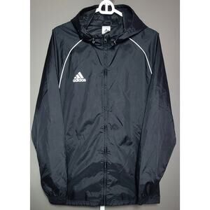 Adidas Core 18 Rain Jacket Windbreaker in black w/ white piping Men Sz 3XL